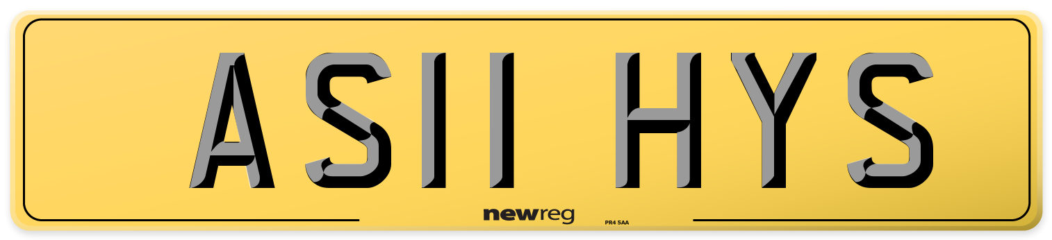 AS11 HYS Rear Number Plate
