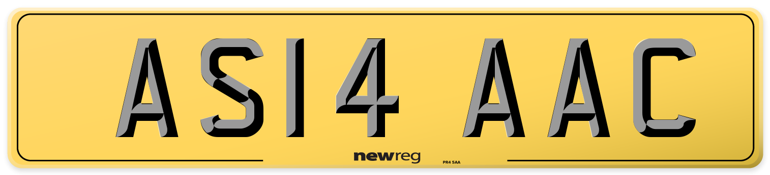 AS14 AAC Rear Number Plate