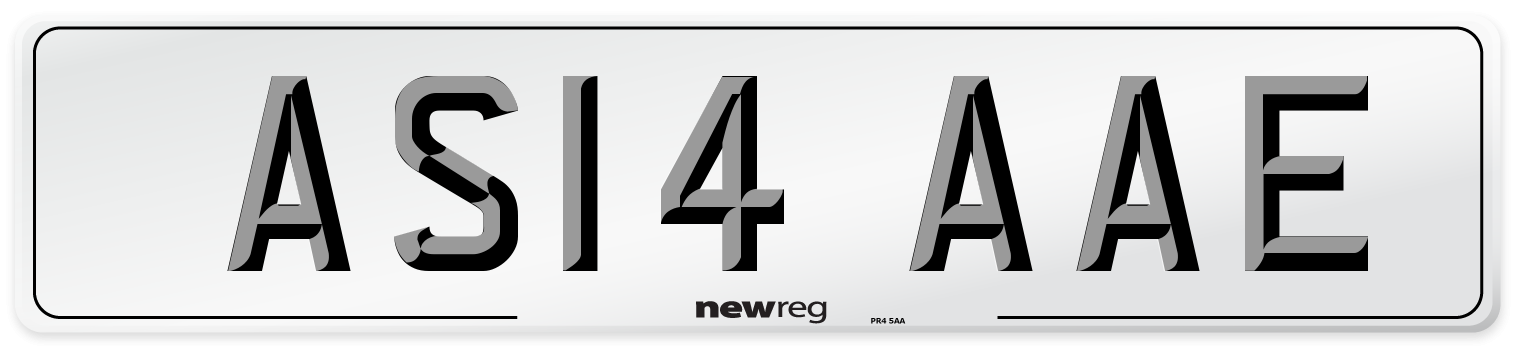 AS14 AAE Front Number Plate
