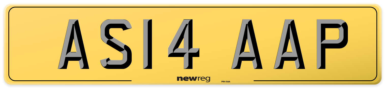 AS14 AAP Rear Number Plate