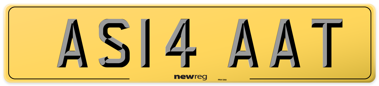 AS14 AAT Rear Number Plate