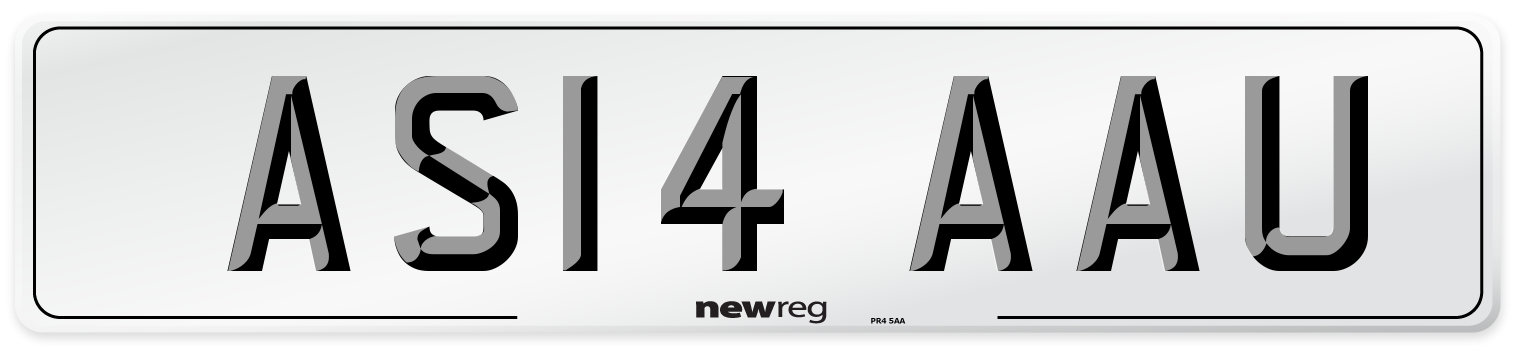 AS14 AAU Front Number Plate
