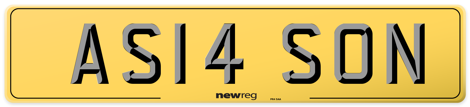 AS14 SON Rear Number Plate
