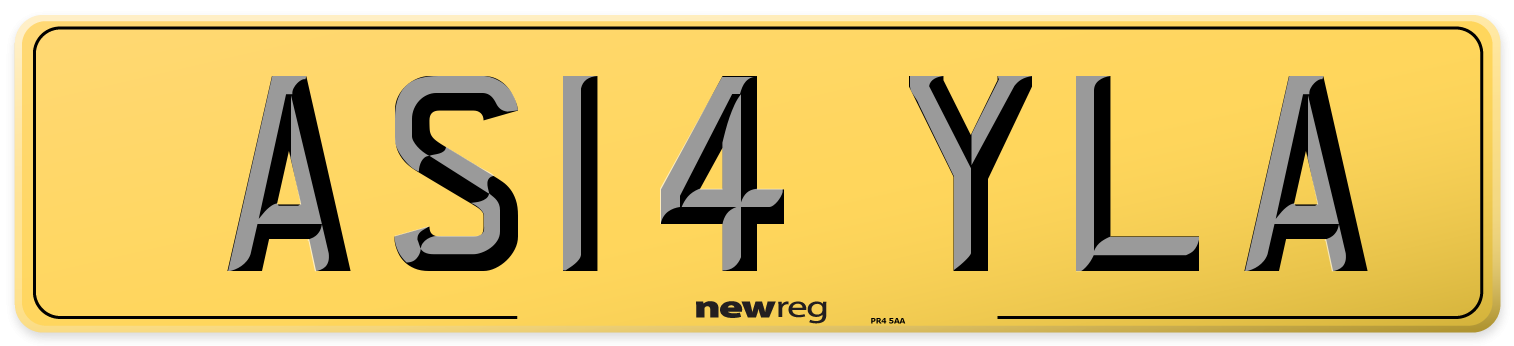 AS14 YLA Rear Number Plate