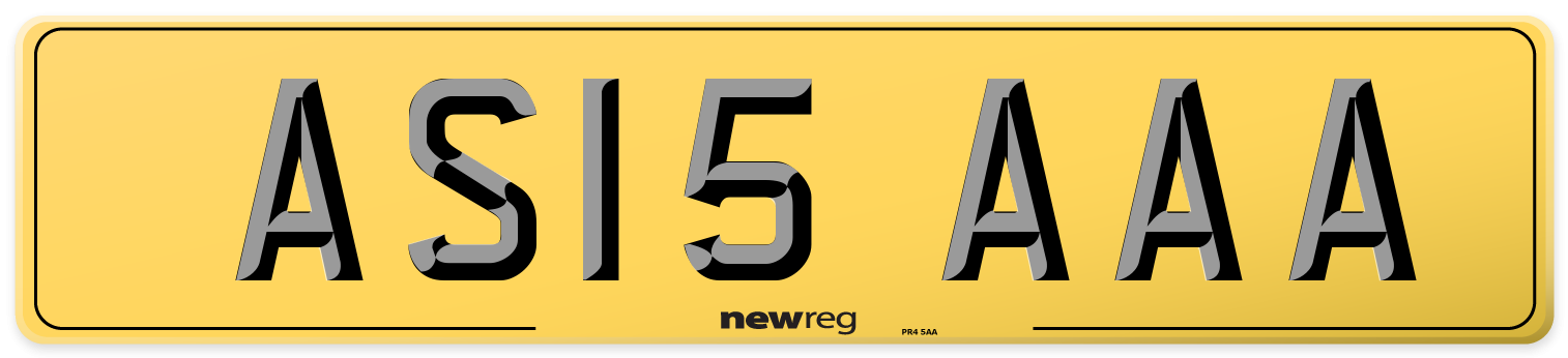 AS15 AAA Rear Number Plate