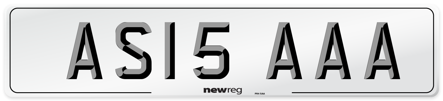 AS15 AAA Front Number Plate