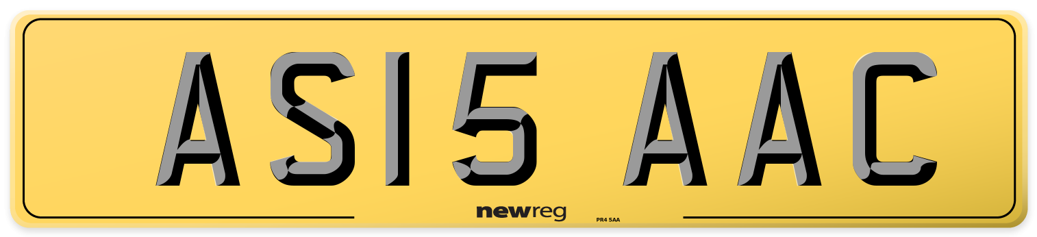 AS15 AAC Rear Number Plate