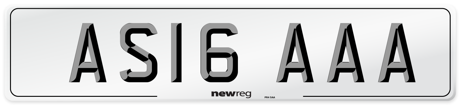 AS16 AAA Front Number Plate