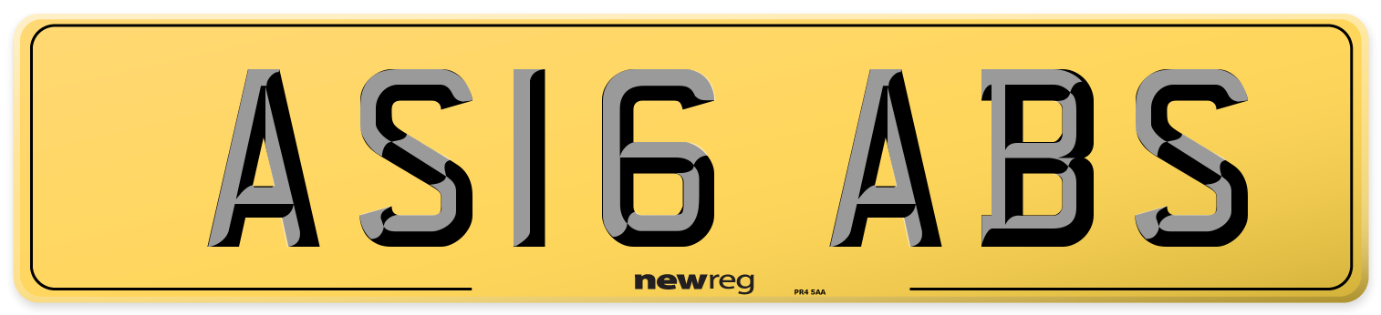 AS16 ABS Rear Number Plate