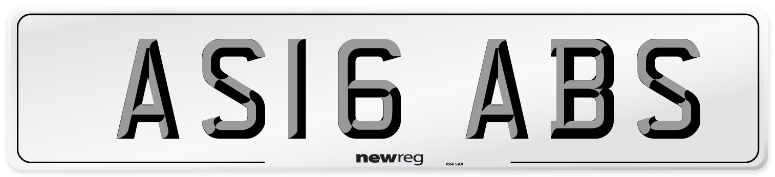 AS16 ABS Front Number Plate