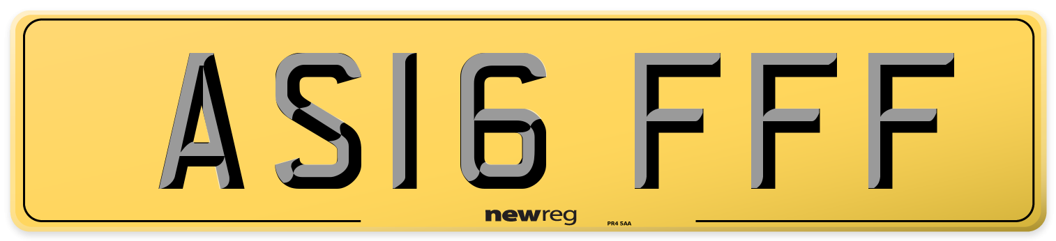 AS16 FFF Rear Number Plate