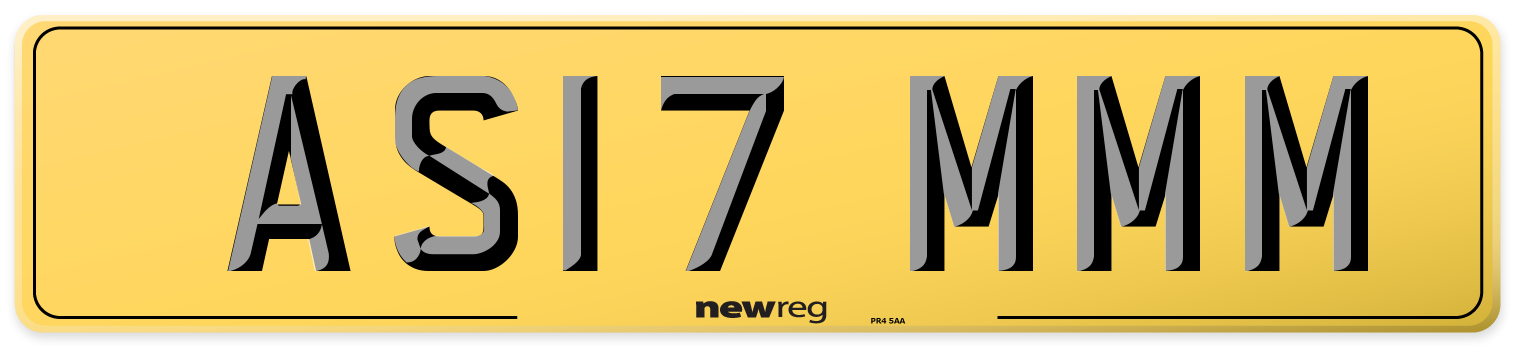 AS17 MMM Rear Number Plate
