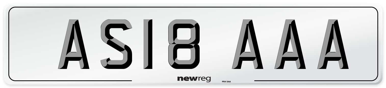 AS18 AAA Front Number Plate