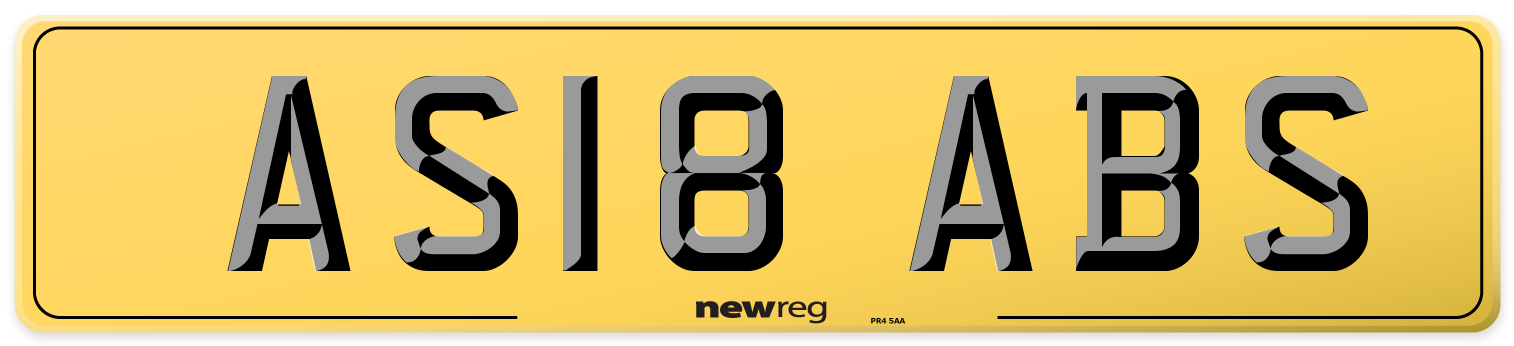 AS18 ABS Rear Number Plate