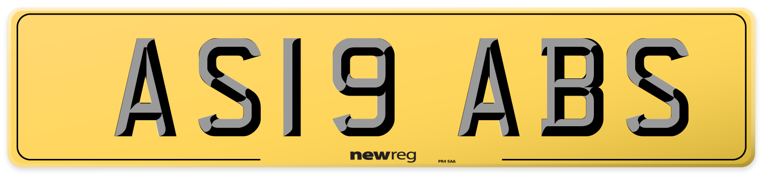 AS19 ABS Rear Number Plate