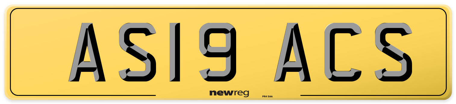 AS19 ACS Rear Number Plate