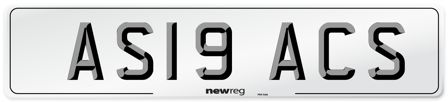 AS19 ACS Front Number Plate