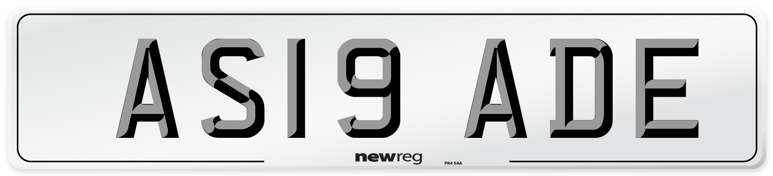 AS19 ADE Front Number Plate