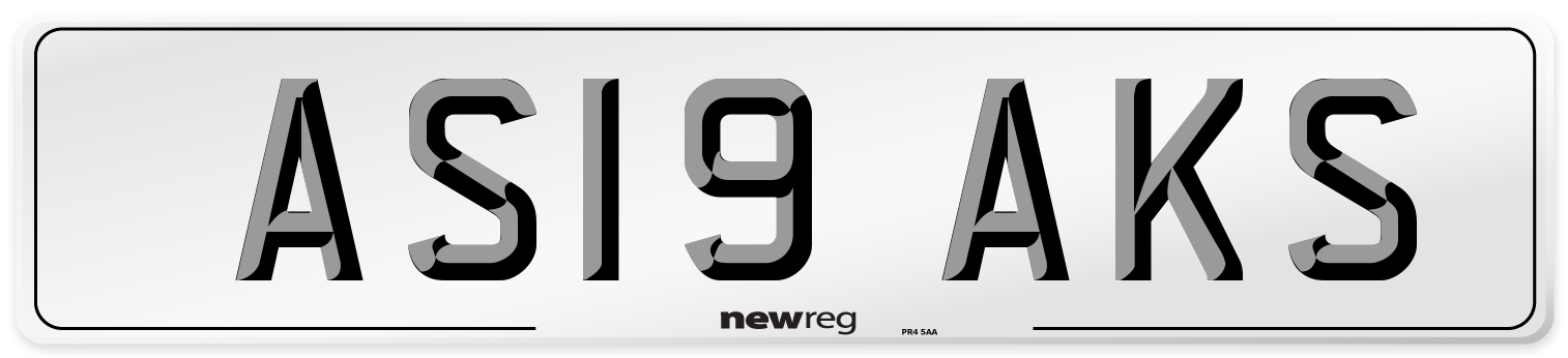 AS19 AKS Front Number Plate