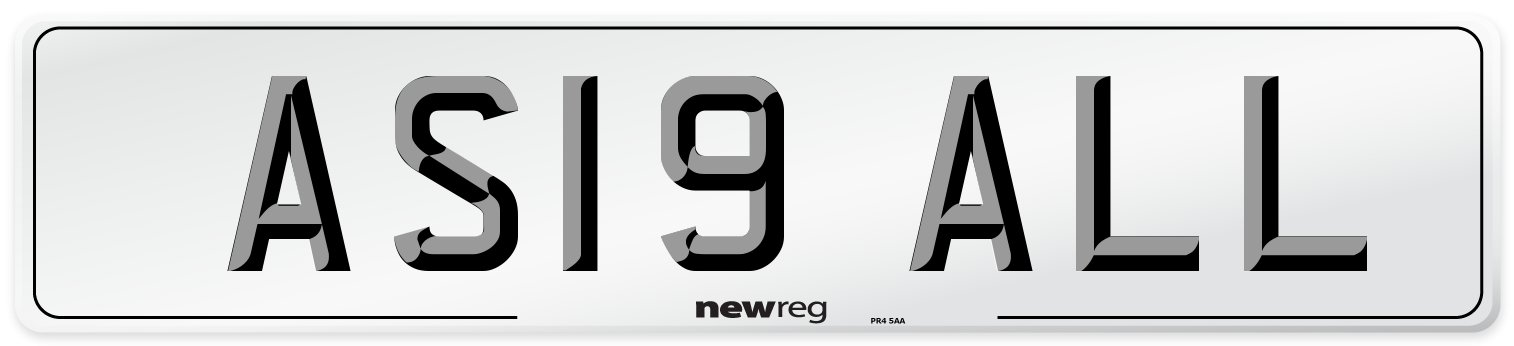 AS19 ALL Front Number Plate