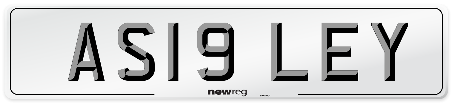 AS19 LEY Front Number Plate
