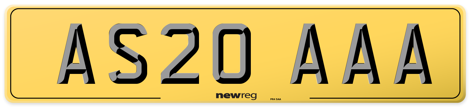 AS20 AAA Rear Number Plate