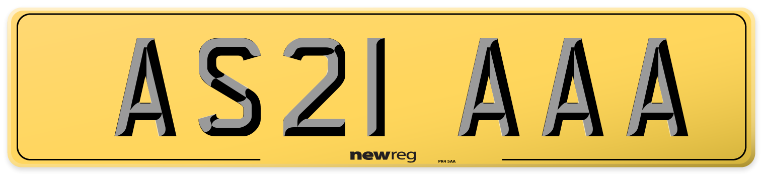 AS21 AAA Rear Number Plate