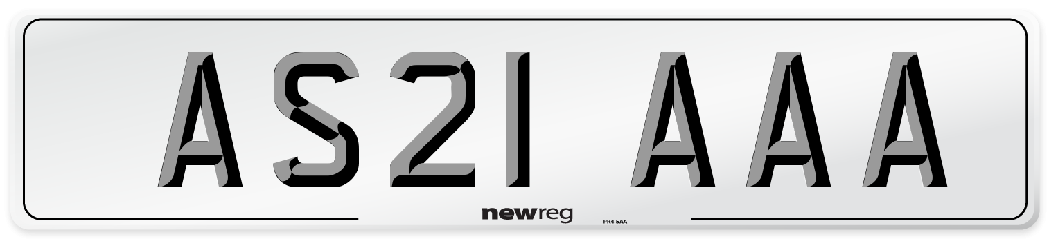 AS21 AAA Front Number Plate