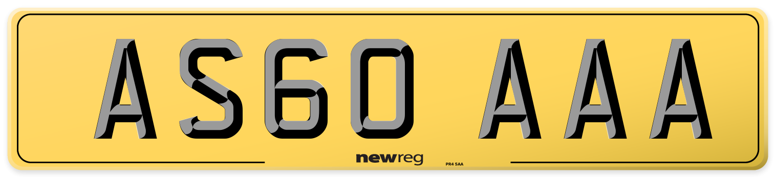 AS60 AAA Rear Number Plate