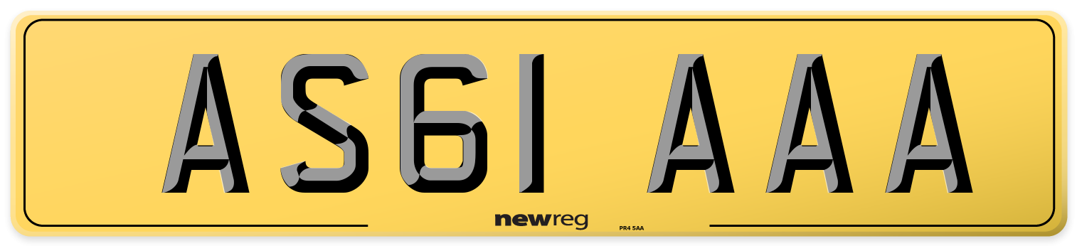 AS61 AAA Rear Number Plate
