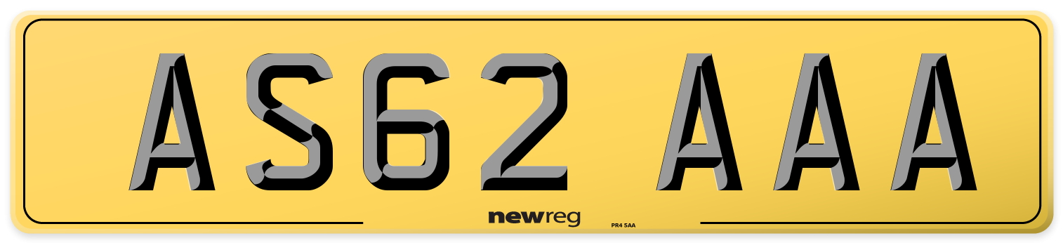AS62 AAA Rear Number Plate