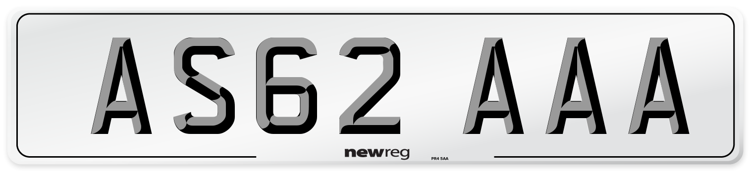 AS62 AAA Front Number Plate