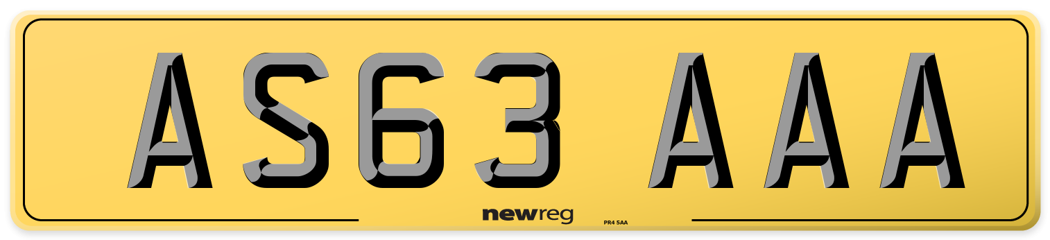 AS63 AAA Rear Number Plate