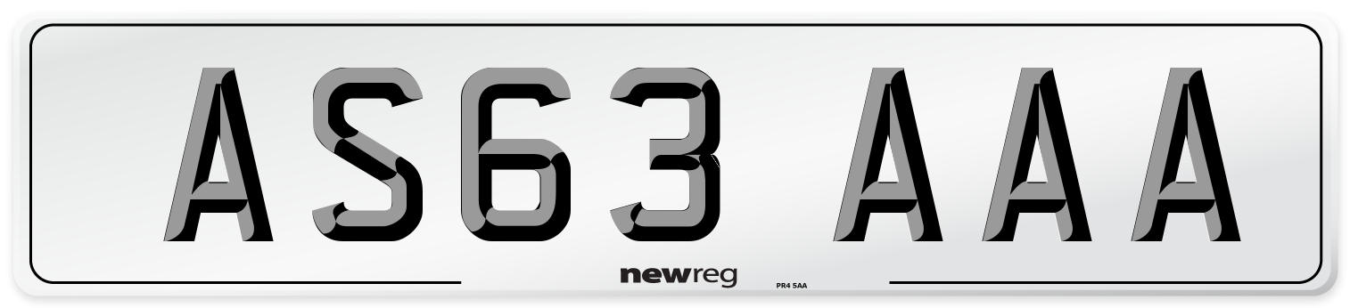 AS63 AAA Front Number Plate
