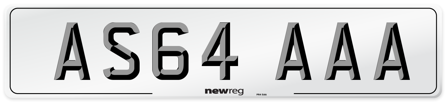 AS64 AAA Front Number Plate