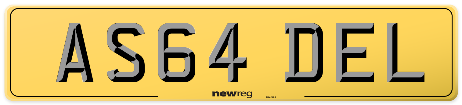 AS64 DEL Rear Number Plate