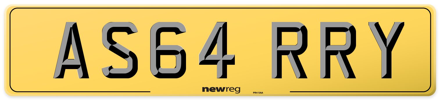 AS64 RRY Rear Number Plate