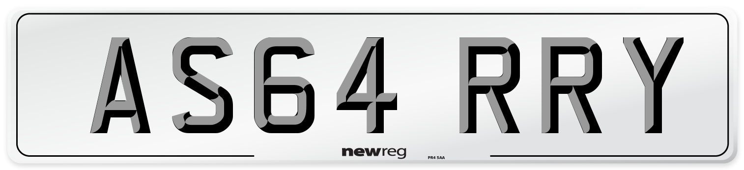 AS64 RRY Front Number Plate