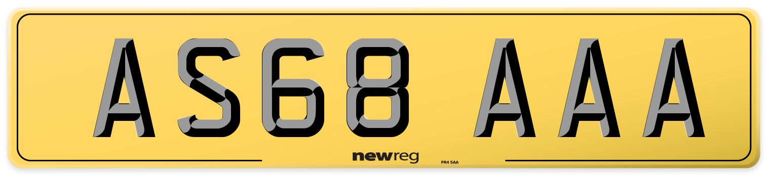 AS68 AAA Rear Number Plate