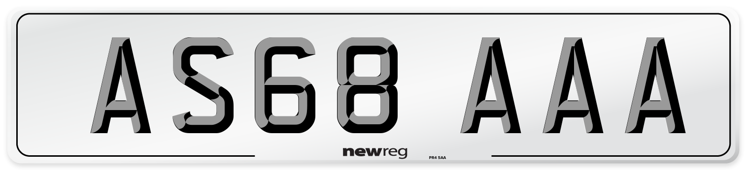 AS68 AAA Front Number Plate