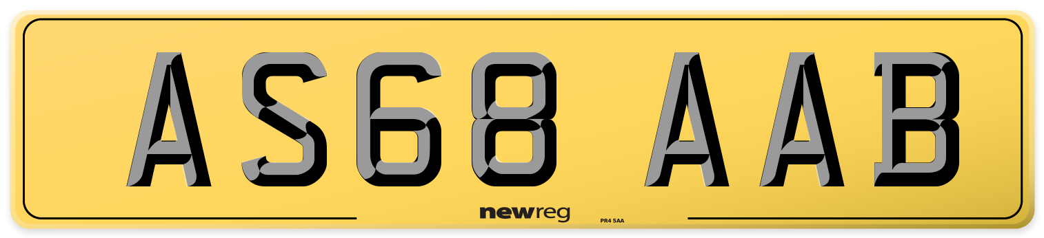 AS68 AAB Rear Number Plate