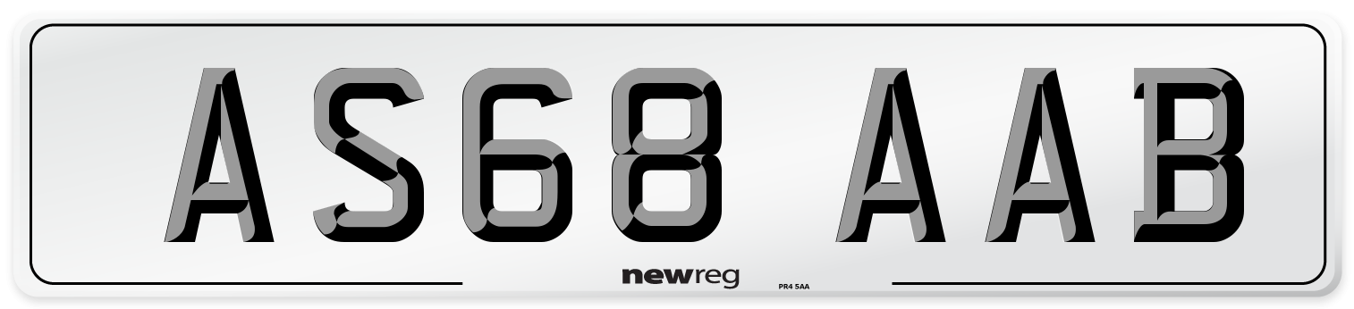 AS68 AAB Front Number Plate