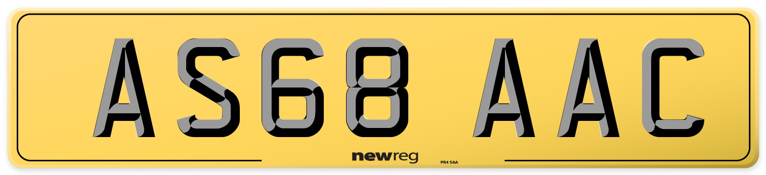 AS68 AAC Rear Number Plate
