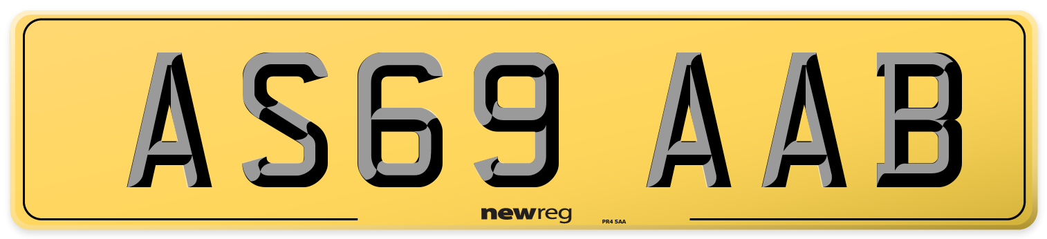 AS69 AAB Rear Number Plate