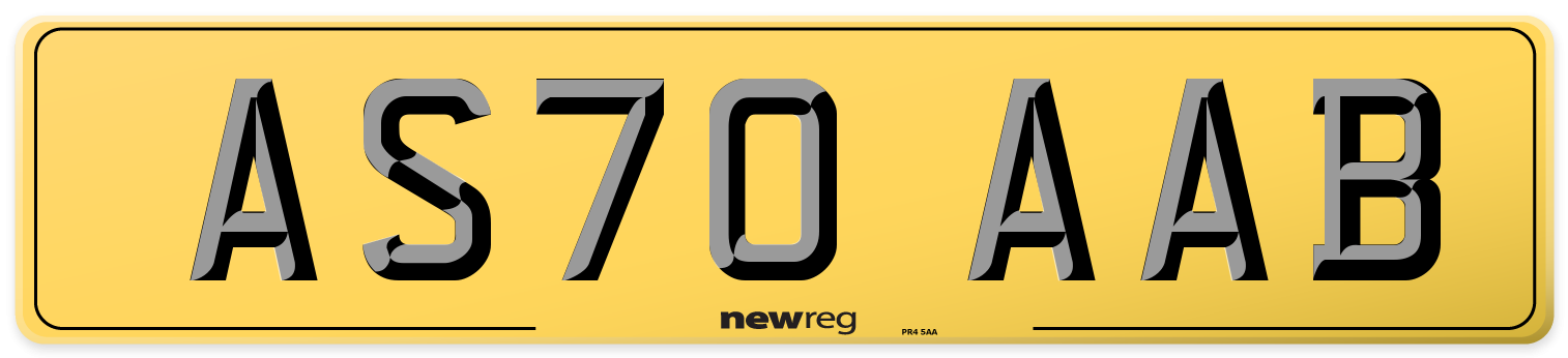 AS70 AAB Rear Number Plate