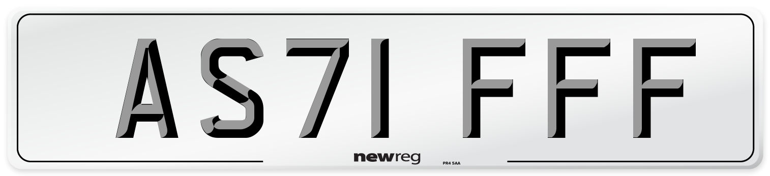 AS71 FFF Front Number Plate