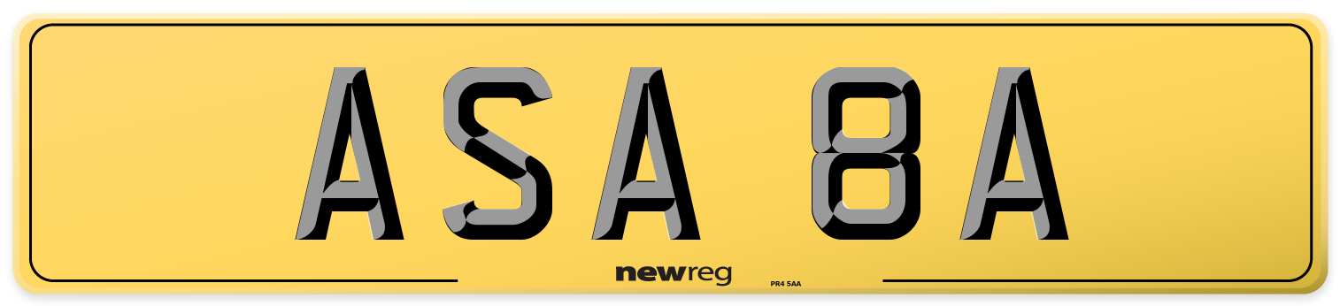 ASA 8A Rear Number Plate