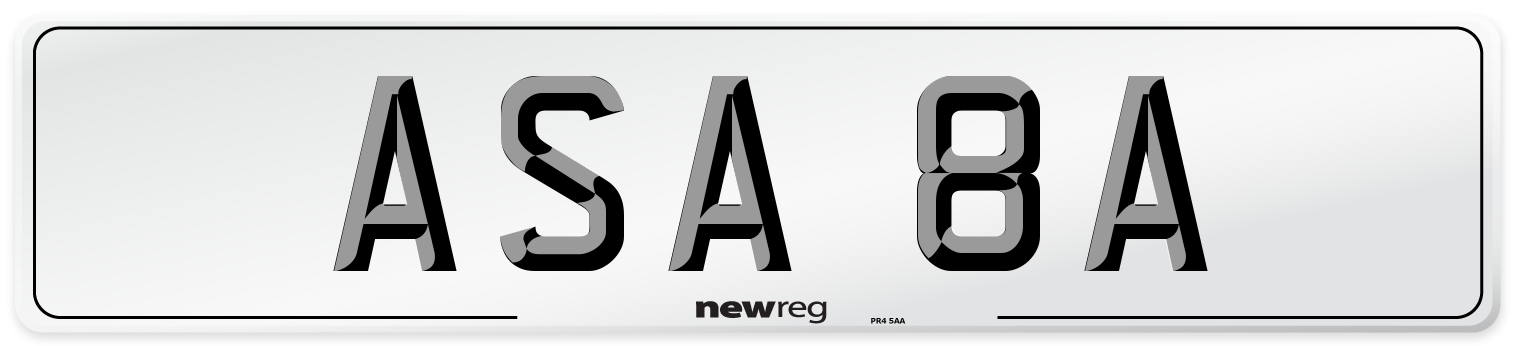 ASA 8A Front Number Plate