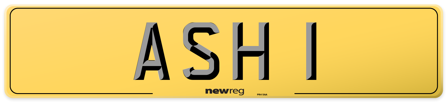 ASH 1 Rear Number Plate