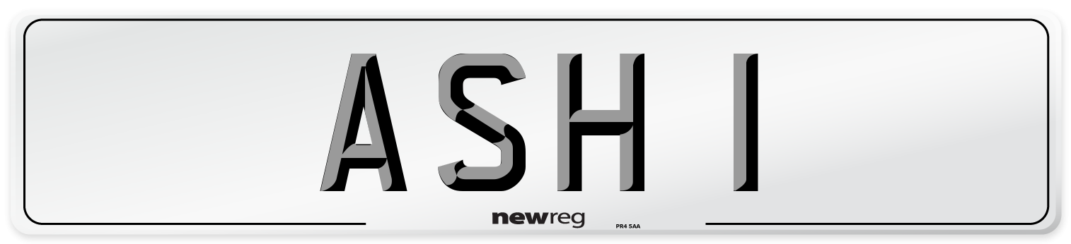 ASH 1 Front Number Plate